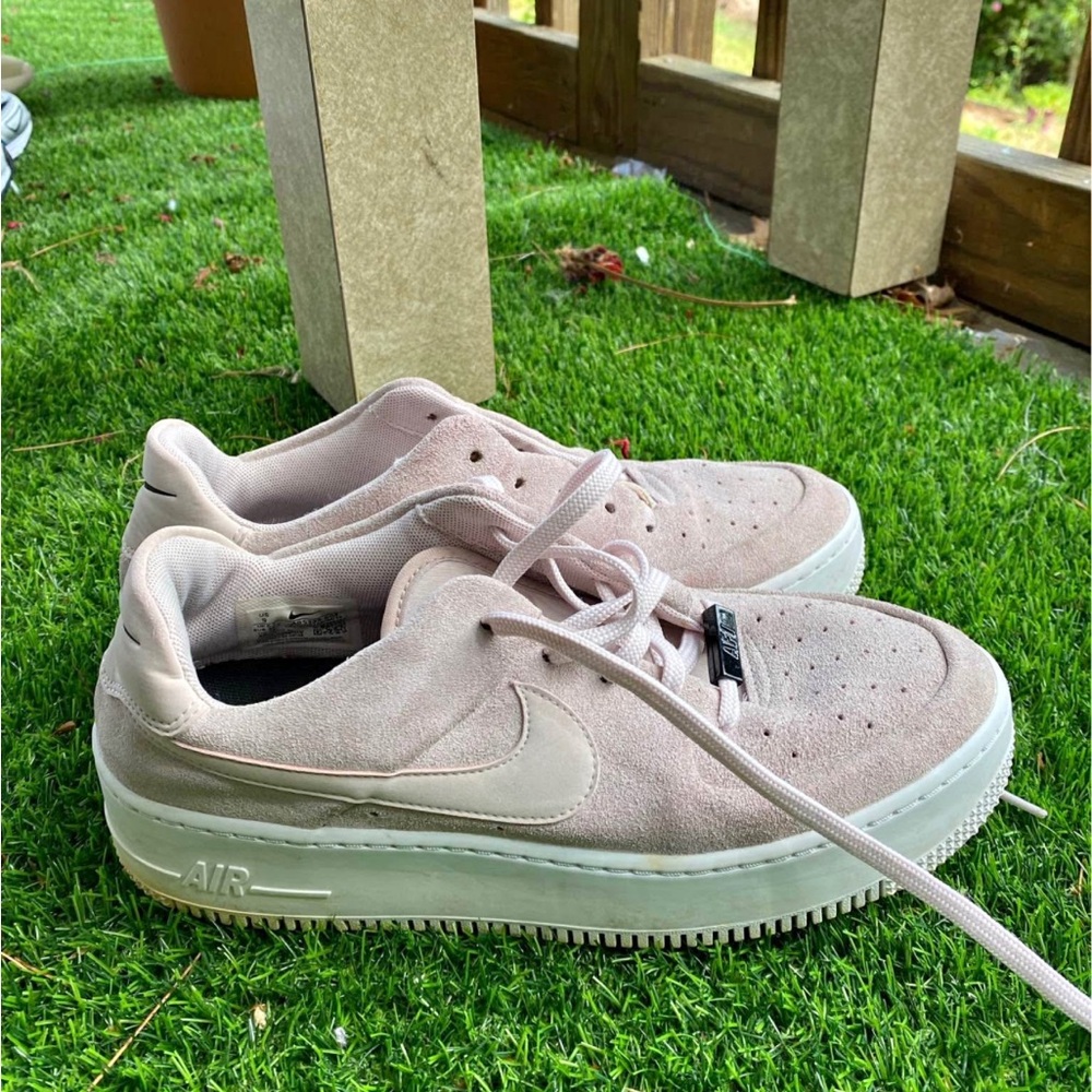 Nike Air Forces Pink Suede - women’s size 9